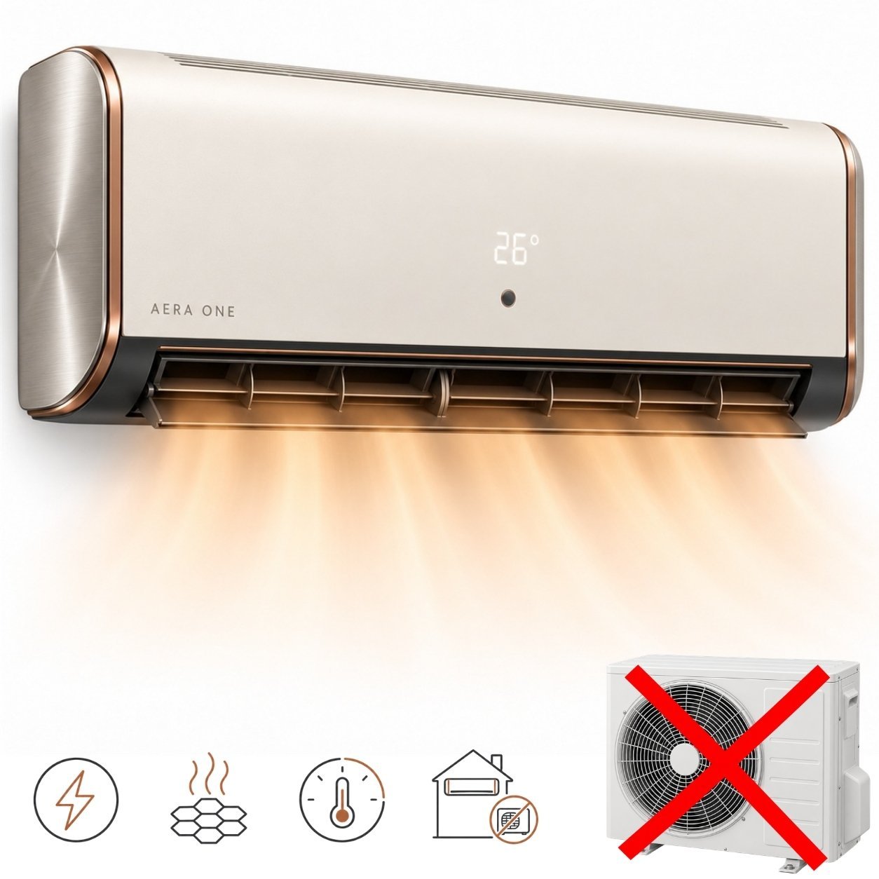 Aera One wall-mounted heater with remote control